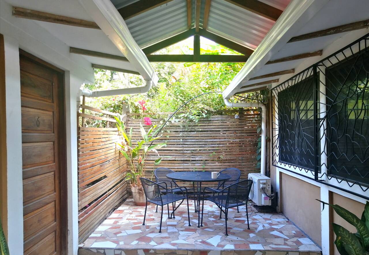 Outdoor space beside the room is shared with one o