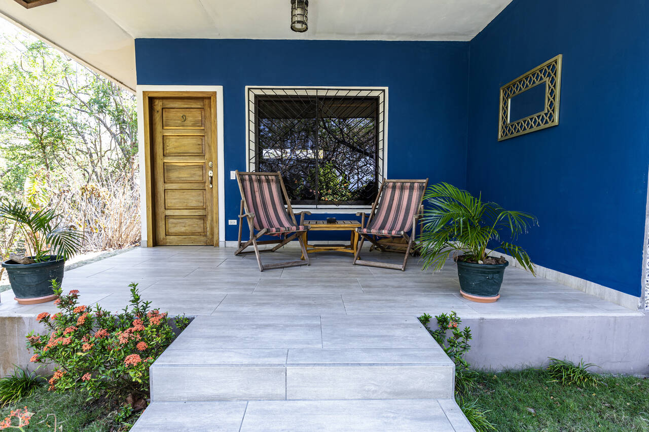Your private porch overlooking the garden and lake